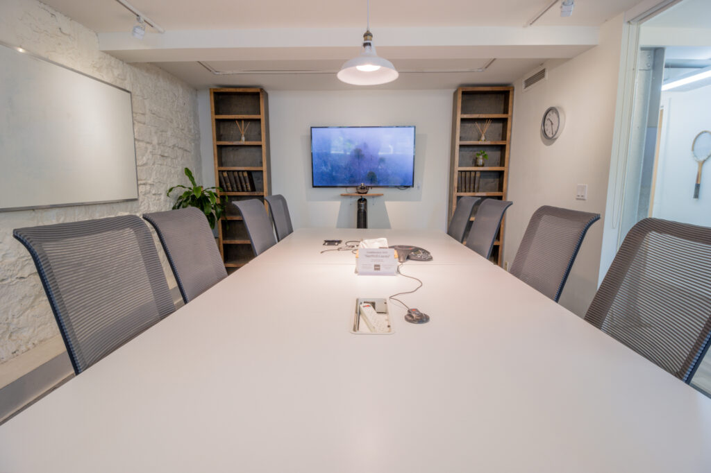 Meeting rooms for rent at StartWell in Toronto feature presentation technology and white boards